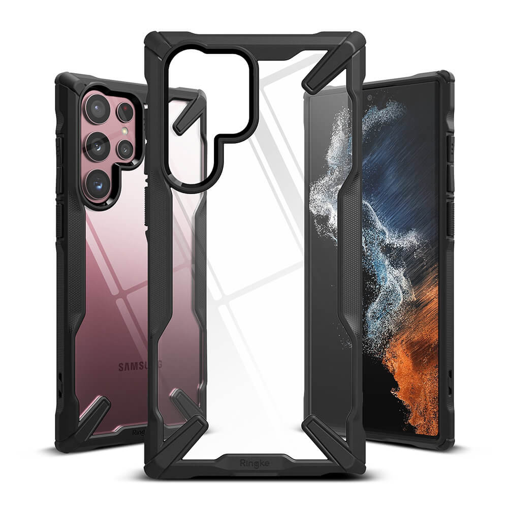 Противоударен Хибриден Калъф за Samsung S22 Ultra, Ringke Fusion X Case, Черен (2)