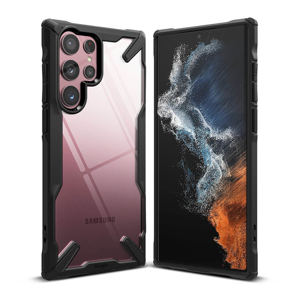 Противоударен Хибриден Калъф за Samsung S22 Ultra, Ringke Fusion X Case, Черен
