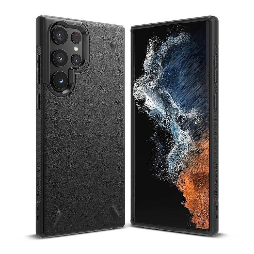 Противоударен Силиконов Калъф за Samsung S22 Ultra, Ringke Onyx Case, Черен