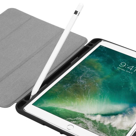 Калъф с Pen Поставка за iPad Air/ 6/ 5 9.7", TriFold Leater Case, Черен (7)