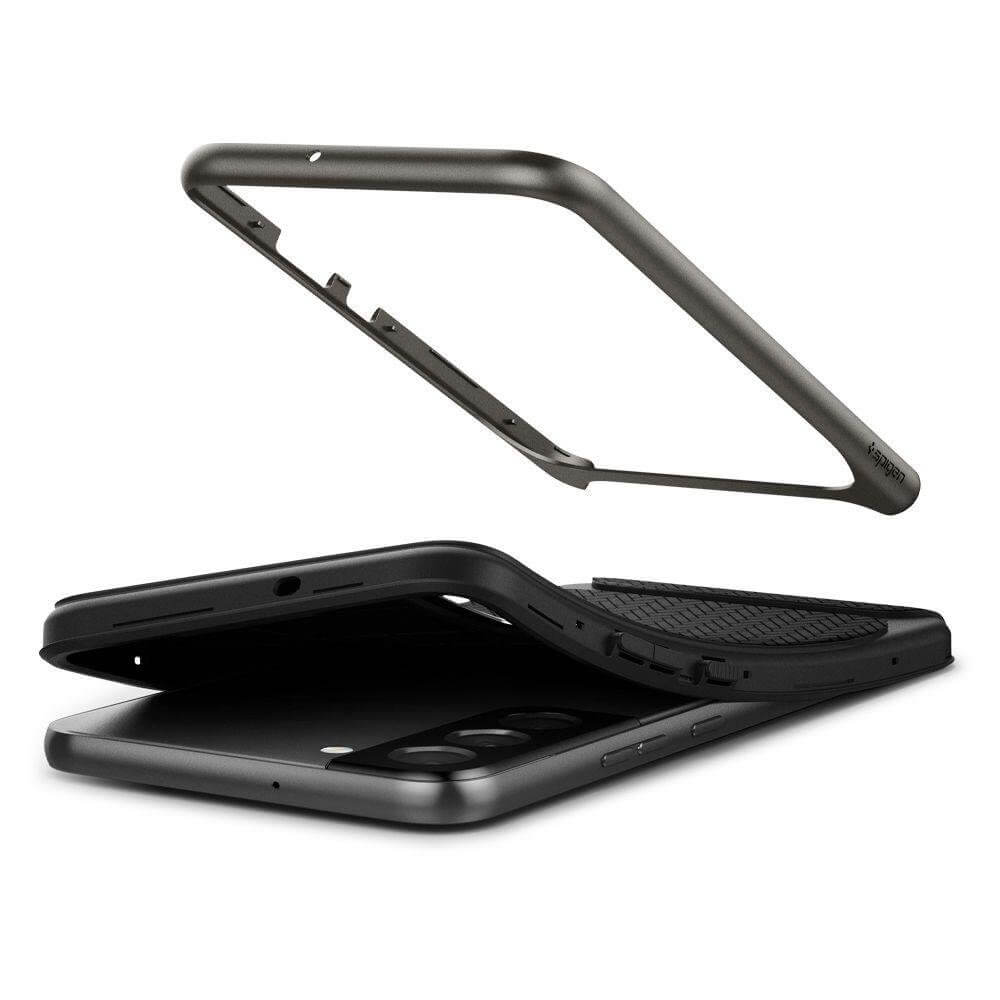 Противоударен Калъф за Samsung S22 Plus, Spigen Neo Hybrid Case, Сив (6)