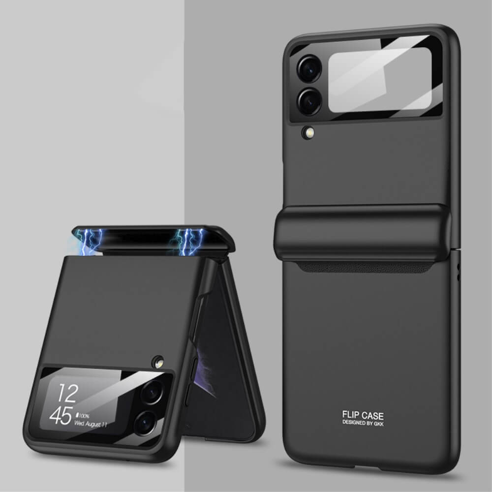 Калъф с Предпазител за Samsung Galaxy Z Flip 3, GKK Magnetic Case, Черен (2)