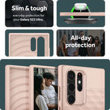 Противоударен Калъф за Samsung S22 Ultra, Spigen Caseology Parallax, Бежов (7)