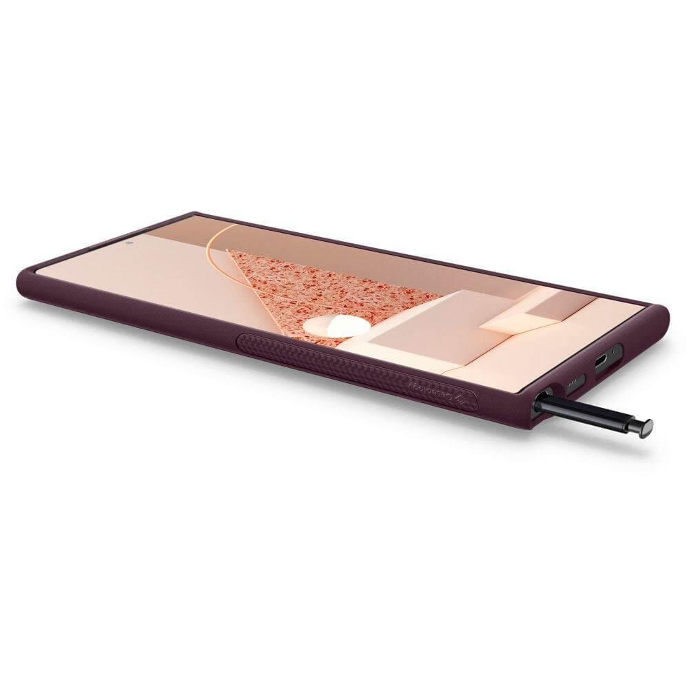 Противоударен Калъф за Samsung S22 Ultra, Spigen Caseology Parallax, Бордо (4)