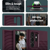 Противоударен Калъф за Samsung S22 Ultra, Spigen Caseology Parallax, Бордо (7)