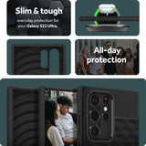 Противоударен Калъф за Samsung S22 Ultra, Spigen Caseology Parallax, Черен (6)