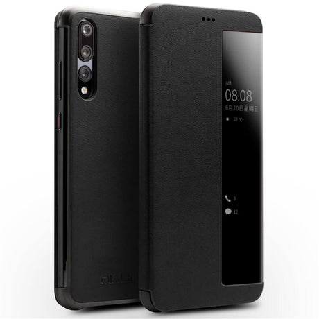 Активен Калъф за Huawei P20 Pro, Qialino Smart Book Case, Черен