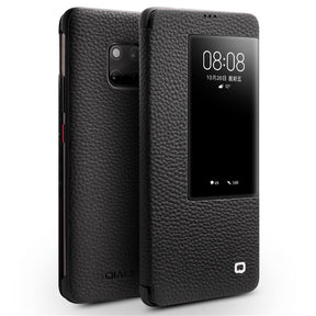 Активен Калъф за Huawei Mate 20 Pro, Qialino Smart Book Case, Черен