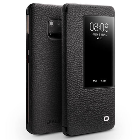 Активен Калъф за Huawei Mate 20 Pro, Qialino Smart Book Case, Черен