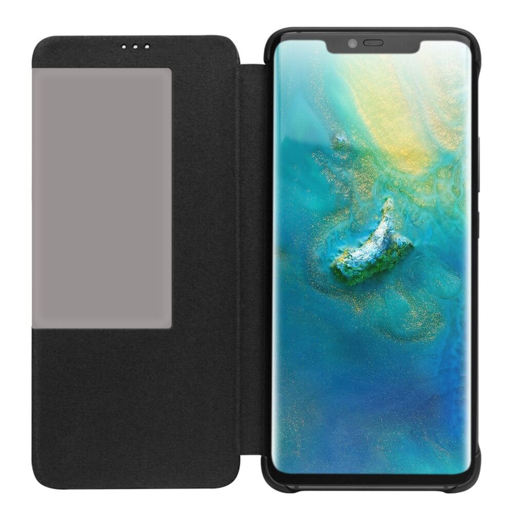 Активен Калъф за Huawei Mate 20 Pro, Qialino Smart Book Case, Черен (3)
