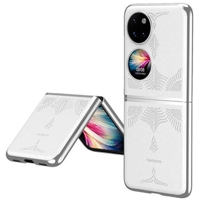 Кожен Калъф за Huawei P50 Pocket, GKK Luxury Case, Бял