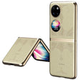 Кожен Калъф за Huawei P50 Pocket, GKK Luxury Case, Златист