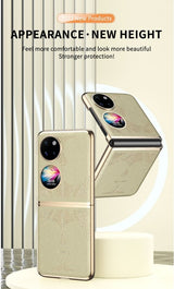 Кожен Калъф за Huawei P50 Pocket, GKK Luxury Case, Златист (5)