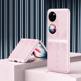 Кожен Калъф за Huawei P50 Pocket, GKK Luxury Case, Розов (2)