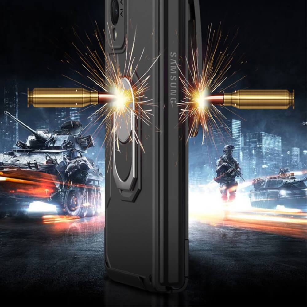Калъф с Поставка за Колан за Samsung Z Fold 3, GKK KickStand Case, Черен (8)