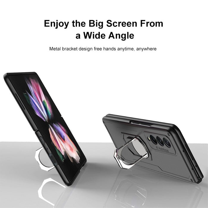Калъф с Поставка за Колан за Samsung Z Fold 3, GKK KickStand Case, Черен (9)