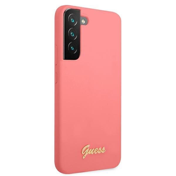 Луксозен Калъф за Samsung S22, Guess Silicone Case, Розов (2)