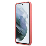 Луксозен Калъф за Samsung S22, Guess Silicone Case, Розов (3)