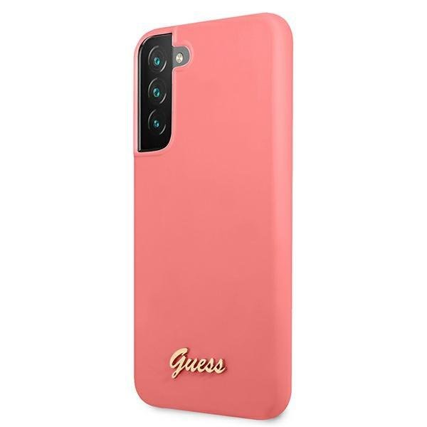 Луксозен Калъф за Samsung S22, Guess Silicone Case, Розов (5)