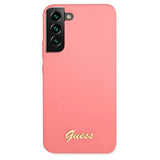 Луксозен Калъф за Samsung S22, Guess Silicone Case, Розов (4)