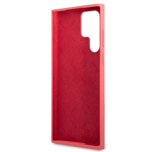 Луксозен Калъф за Samsung S22 Ultra, Guess Silicone Case, Розов (6)