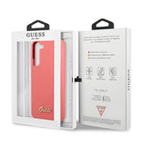 Луксозен Калъф за Samsung S22, Guess Silicone Case, Розов (7)