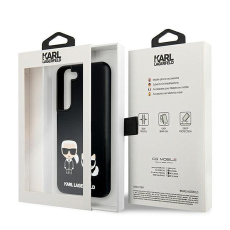 Луксозен Калъф за Samsung S22 Plus, Karl Lagerfeld Silicone Case, Черен (6)