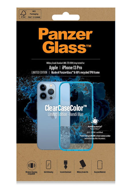 Противоударен Калъф за iPhone 13 Pro, Panzer Clear Color Case, Син (4)