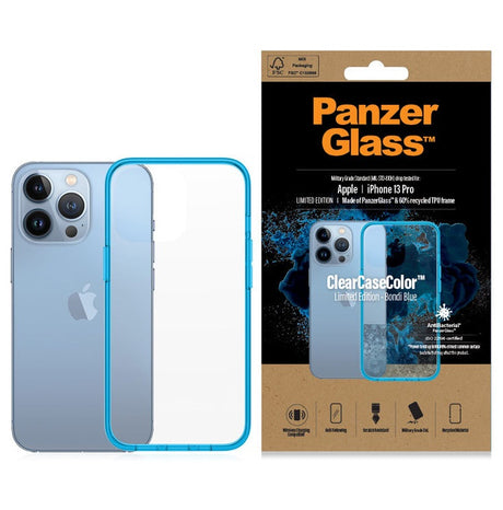 Противоударен Калъф за iPhone 13 Pro, Panzer Clear Color Case, Син (5)
