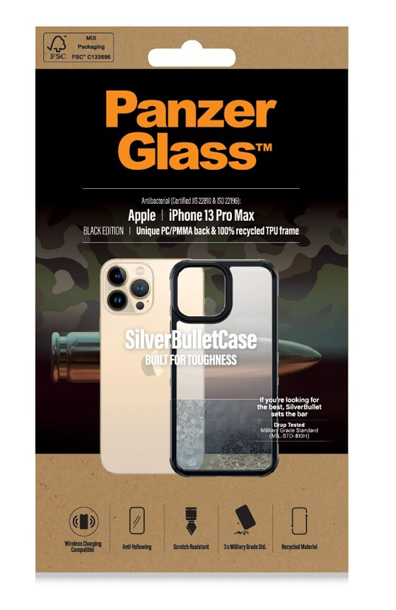 Противоударен Калъф за iPhone 13 Pro Max, Panzer SilverBullet Case, Черен (5)