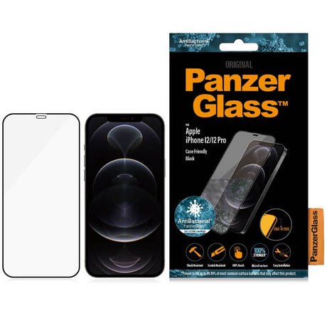 Стъклен Протектор за iPhone 12 Pro / 12, PanzerGlass Antibacterial, Прозрачен (3)