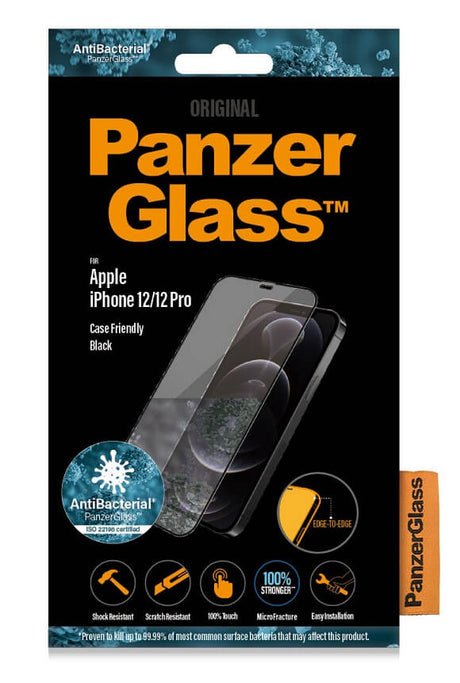 Стъклен Протектор за iPhone 12 Pro / 12, PanzerGlass Antibacterial, Прозрачен