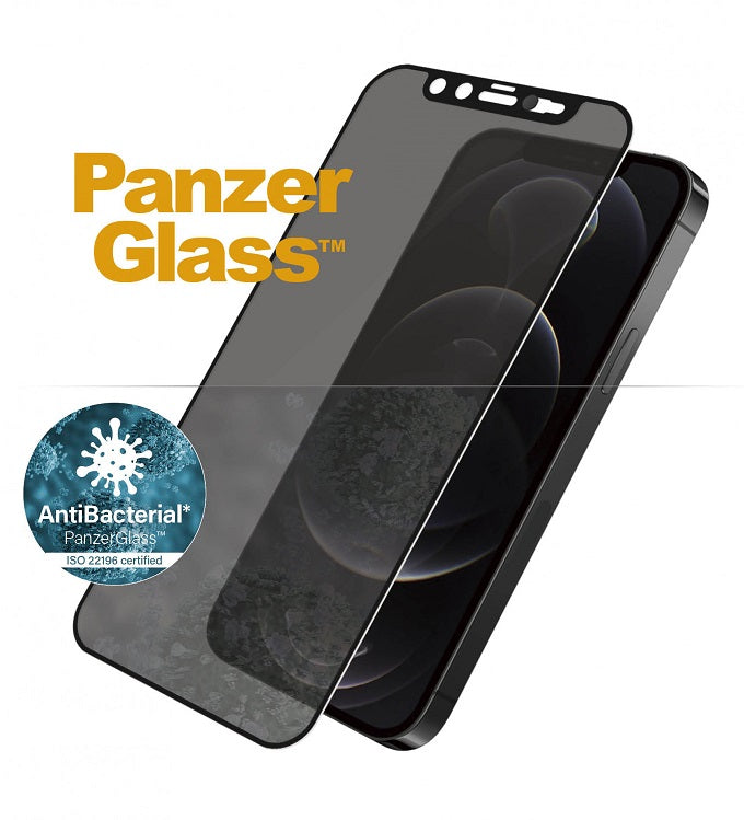Privacy Протектор с Selfie Плъзгач за iPhone 12 Pro / 12, PanzerGlass Camslider, Черен (2)