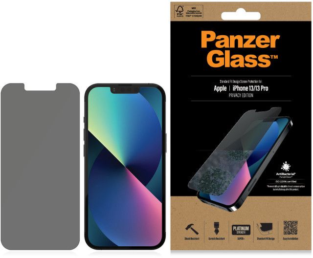 Privacy Протектор за iPhone 13 Pro / 13, PanzerGlass Anti-Spy, Черен (3)