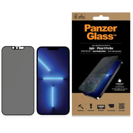 Privacy Протектор за iPhone 13 Pro Max, PanzerGlass Anti-Spy, Черен (3)