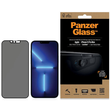 Privacy Протектор с Selfie Плъзгач за iPhone 13 Pro Max, PanzerGlass Camslider, Черен (3)