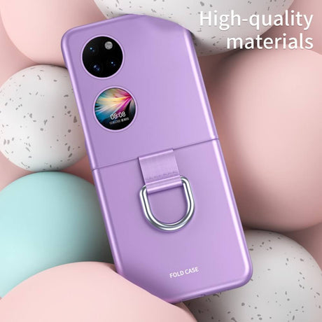 Матов Калъф с Пръстен за Huawei P50 Pocket, GKK Ring Case, Лилав (2)