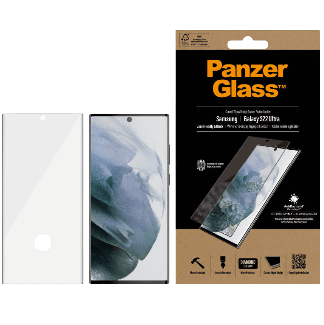 Стъклен Протектор за Samsung S22 Ultra, PanzerGlass Fingerprint 3D, Прозрачен (2)