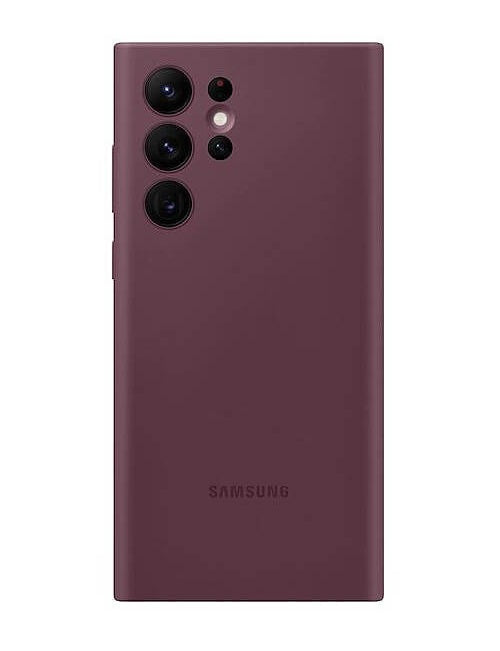 Оригинален Силиконов Калъф за Samsung S22 Ultra, Silicone Cover Case EF-PS908TEE, Бордо
