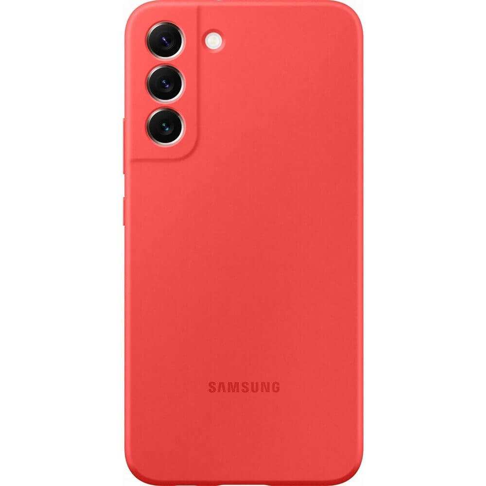 Оригинален Силиконов Калъф за Samsung S22, Silicone Cover Case EF-PS901TPE, Червен