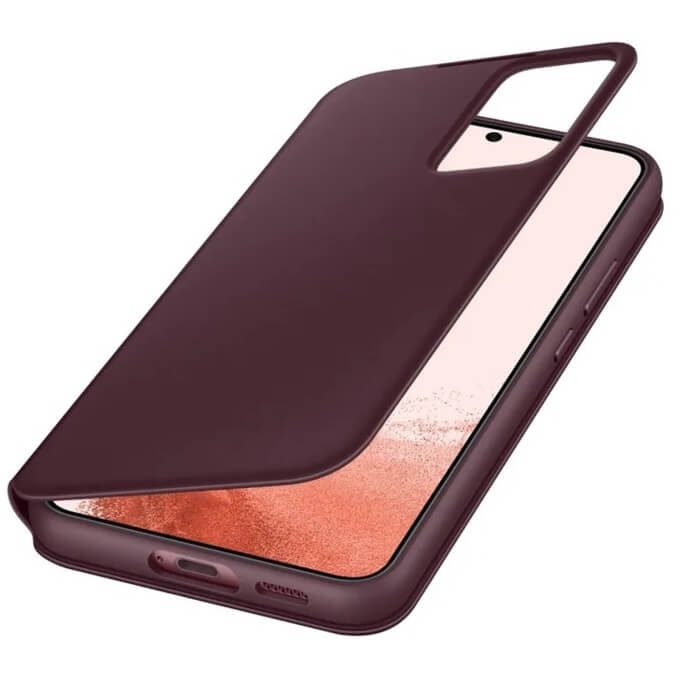 Оригинален Активен Калъф за Samsung S22 Plus Clear View Cover Book Case EF-ZS906CEEGEE, Бордо (4)