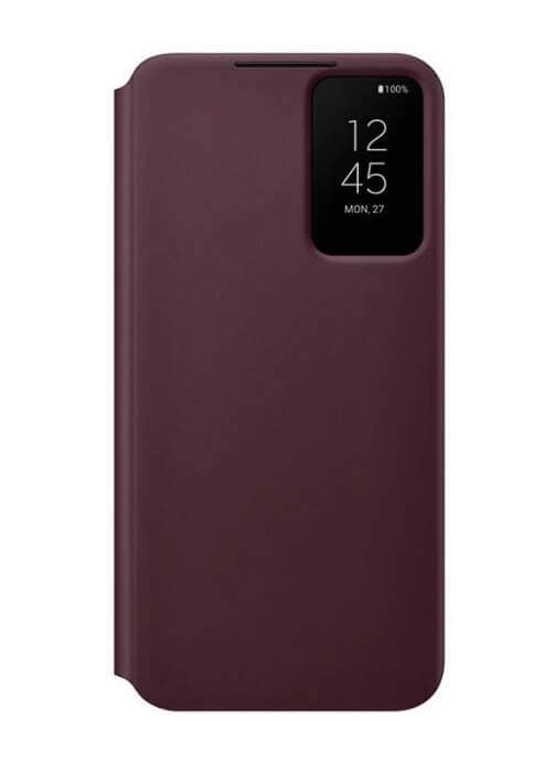 Оригинален Активен Калъф за Samsung S22 Clear View Cover Book Case EF-ZS901CEE, Бордо