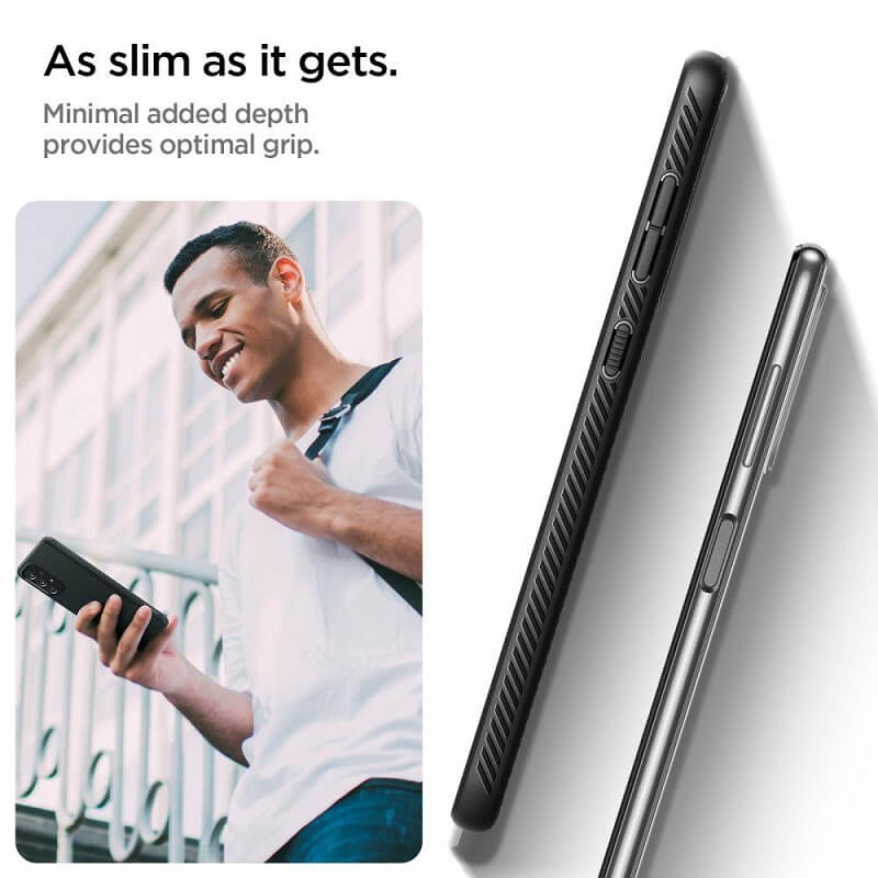 Противоударен Силиконов Калъф за Samsung A33, Spigen Liquid Air Case, Черен (2)