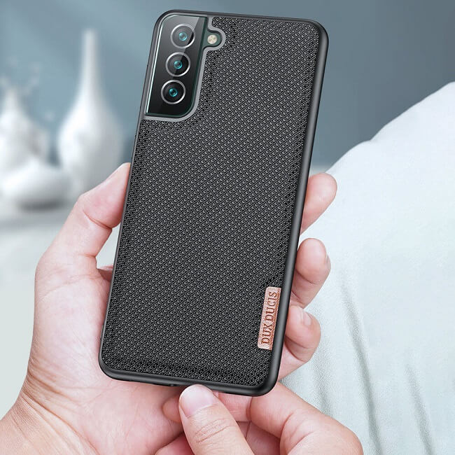 Калъф с Текстилен Ефект за Samsung S22, Dux Ducis Fino Case, Черен (3)