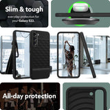 Противоударен Калъф за Samsung S22 Plus, Spigen Caseology Parallax, Черен (7)