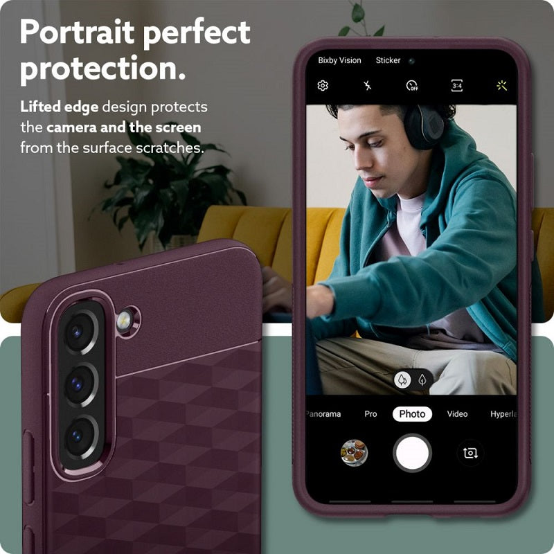 Противоударен Калъф за Samsung S22, Spigen Caseology Parallax, Бордо (6)