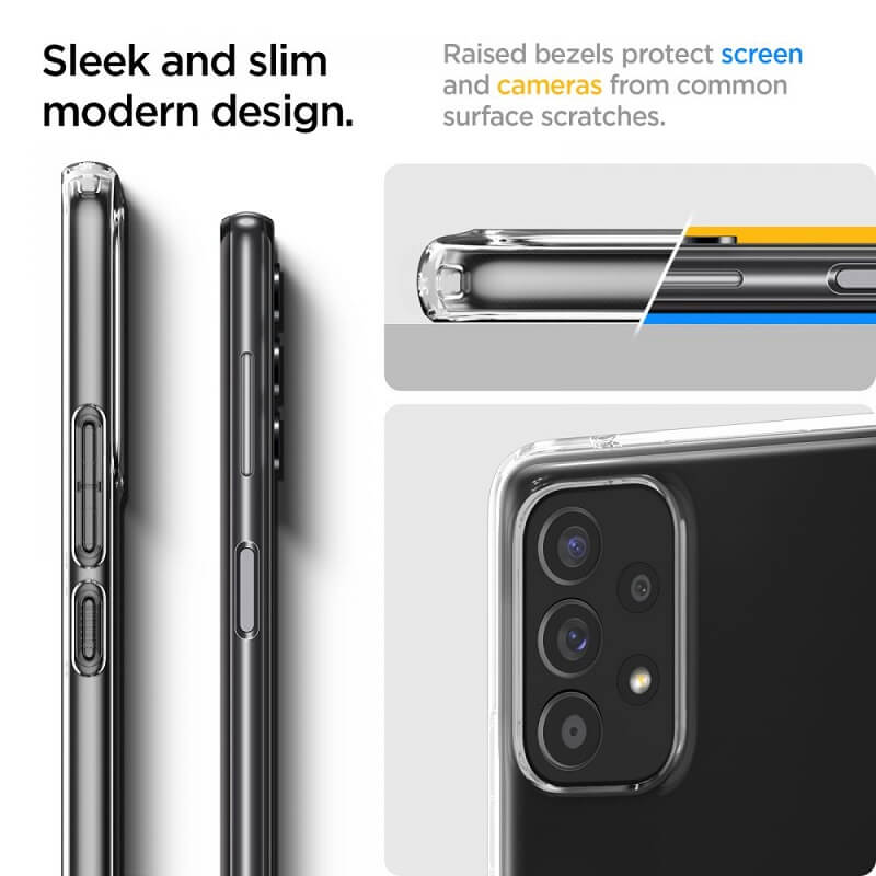 Противоударен Силиконов Калъф за Samsung A53, Spigen Liquid Crystal Case, Прозрачен (6)