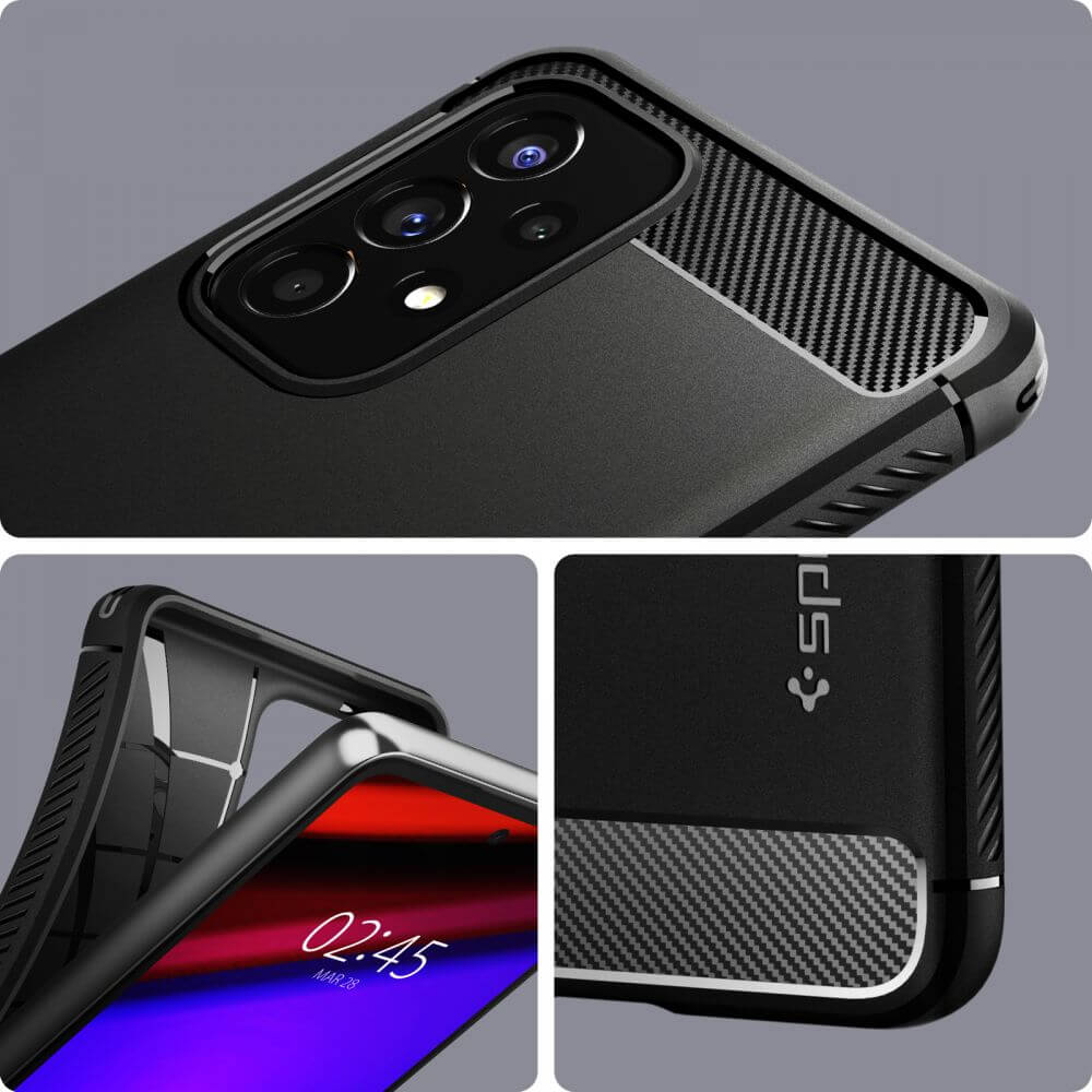 Противоударен Калъф за Samsung A53, Spigen Rugged Armor Case, Черен (5)