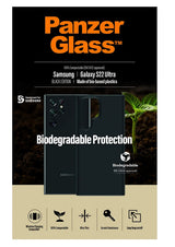 Био Калъф за Samsung S22 Ultra, Panzer Biodegradable Case, Черен (3)