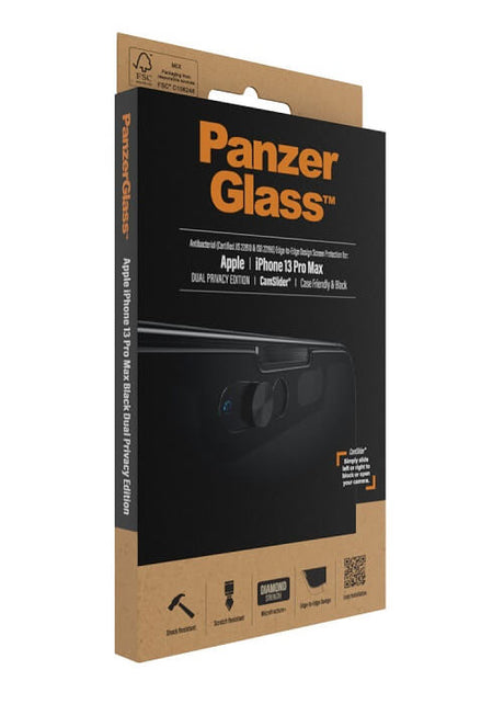 Privacy Протектор с Selfie Плъзгач за iPhone 13 Mini, PanzerGlass Camslider, Черен (6)